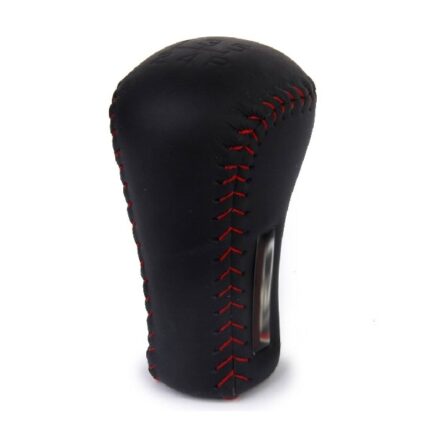 Gear Knob Black With Red Stitch