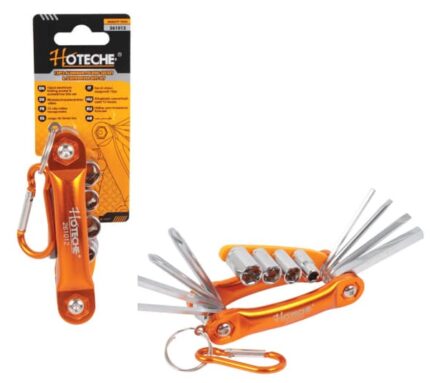 Hoteche Folding Aluminium Socket & Screw Driver Set 12 Piece