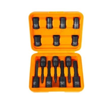 Hoteche 1/2 Inch Drive E-Socket And Torx Bit Set - 14 Pieces