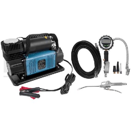 Heavy Duty Dual Cylinder Mini Air Compressor with Air Tank -12V 150psi