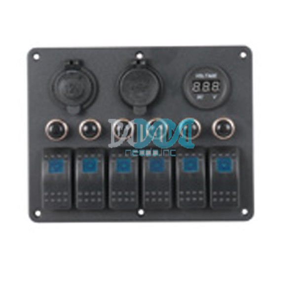NEO-14328 6 Switch Panel Power/Usb/Volt Meter With Circuit Breaker