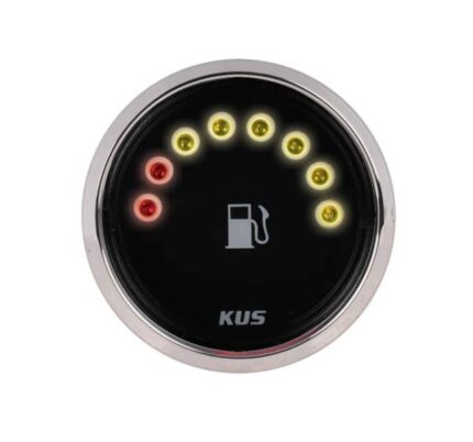52mm LED Fuel Level Gauge Black Face With Stainless Steel Ring