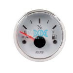 52mm Fuel Level Gauge White Face With Stainless Steel Ring