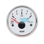 52mm Oil Pressure Gauge White Face With Stainless Steel Ring