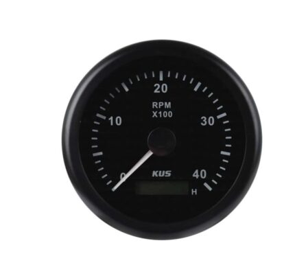 85mm Tachometer 4000RPM Black Face Black Ring 1-10 Ratio