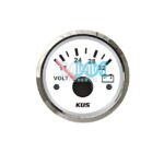 52mm Volt Gauge White Face With Stainless Steel Ring
