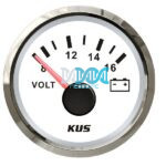 Volt Gauge 12V 52mm White Face W/