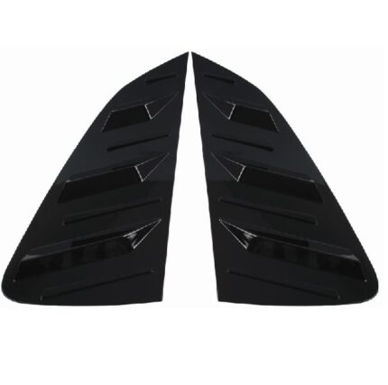 Rear Quarter Glass Louver Set - Compatible with Volswagen Polo from 2019 and Newer - Gloss Black