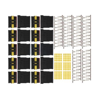 Weatherproof Terminal Connector Set - 6 Way With Male and Female Blocks in Polybag - 1.5mm Cable - 10 Pack