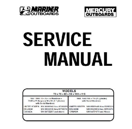 Mercury Outboard 70 75 80 90 100 115Hp (1987-1993) Service Manual