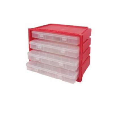 Plastic Box 4 Draw With Compartment Trays