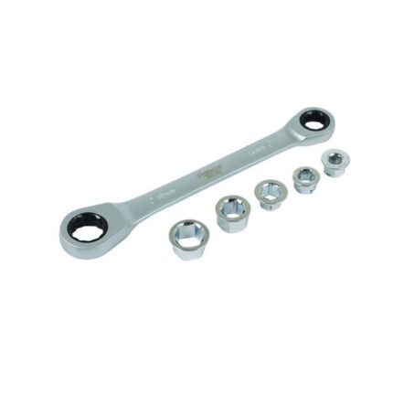 Hoteche Universal Double Headed Ratchet Spanner and Socket Set -6 Piece