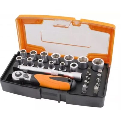 Hoteche Mini Socket Set 25 Piece 1/4 Drive With Ratchet