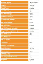 S6 4.6kW 2MPPT 1PH Inverter - with DC
