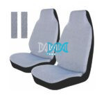 DISCONTINUED - Car Seat Covers Covers Front Set Black and White