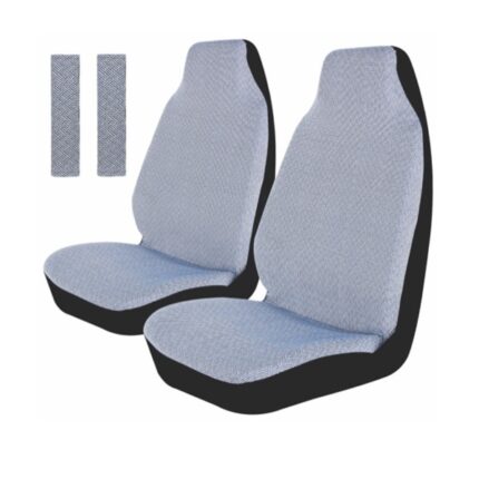 DISCONTINUED - Car Seat Covers Covers Front Set Black and White