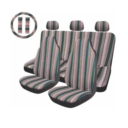 Car Seat Covers Covers Green Multi-Color Stripe
