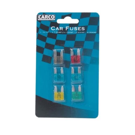 Fuse Set 6Pc Mini Plug-In Carded