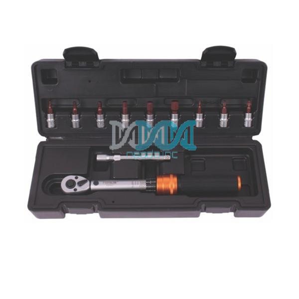 NEO-17724 1/4 Drive Torque Wrench Set With 13 Pieces Set Adjustable Torque Wrench 5-25Nm