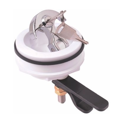 Latch Lock Flush Mtg White D=63.5mm Od=73.66mm Plastic With Keys
