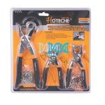 Leather Belt Hole Punch+Eyelet Plier +Snap Button Grommet Setter Tool Kit