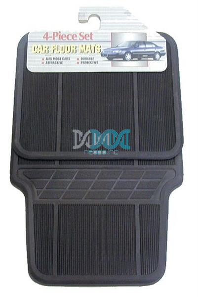 4 Piece Rubber Car Mat Black