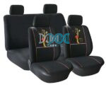 Seat Cover 8 Piece Black Butterly&Flower