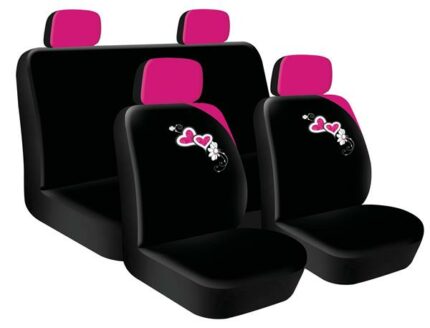 Seat Cover 8 Piece Pink Heart Blooms Moq 300