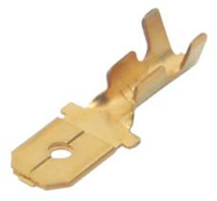 Brass Male Terminal 6 3mm - 100 Pieces