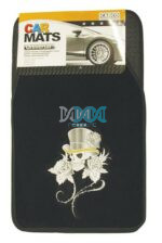 Car Carpet Set 4 Piece Rose Skull