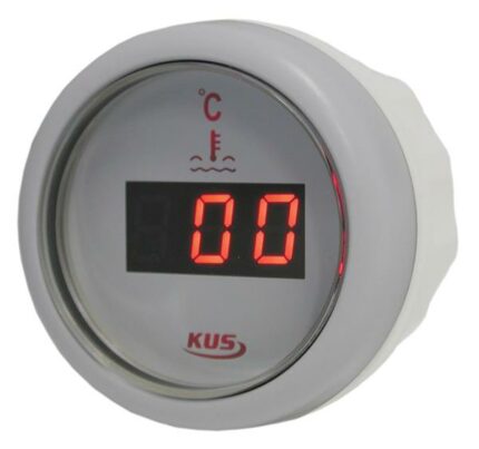 Digital W/Temp.Gauge 52mm White
