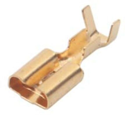 Female Terminal 6 3mm Zinc Colour 100 Pieces