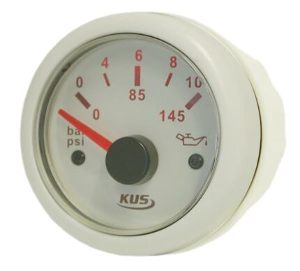 Oil Pressure Gauge 52mm White