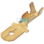 Plain Brass Male Terminal 6 3mm - 10 Pieces