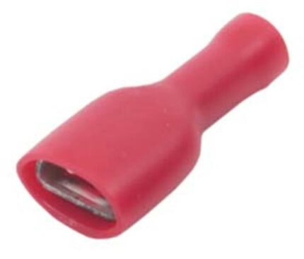 Insulated Female Terminal Red 6.3mm - 10 Pieces