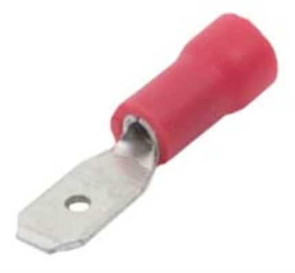 Red Male Terminal 4 8mm - 100 Pieces