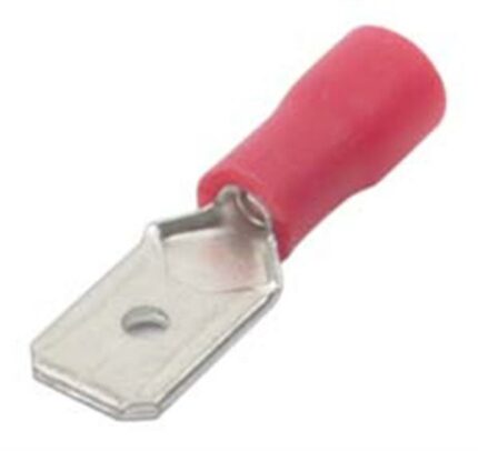 Red Male Terminal 4.8mm - 100 Pieces