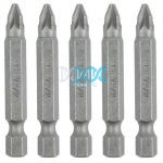 Screw Driver Bits 5 Piece Poz No.2 Chrome Vanadium