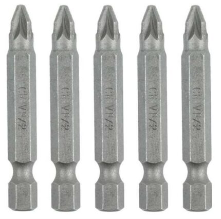 Screw Driver Bits 5 Piece Poz No.2 Chrome Vanadium