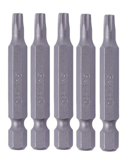 Screw Driver Bits 5 Piece Torx T25 Chrome Vanadium