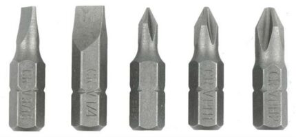 Screw Driver Bits Set 5 Piece -/+