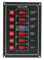Switch Panel 6 Switch With Fuse Black