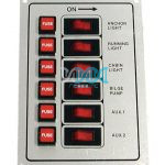 Switch Panel 6 Switch With Fuse Silver