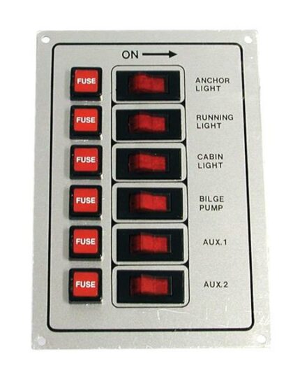 Switch Panel 6 Switch With Fuse Silver
