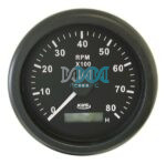 Tacho Meter 8000Kpm 85mm Black