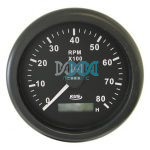 Tacho Meter 8000Kpm 85mm Black