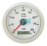 Tacho Meter 8000Rpm 85mm White