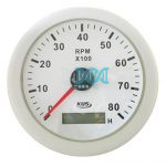Tacho Meter 8000Rpm 85mm White