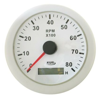 Tacho Meter 8000Rpm 85mm White