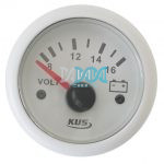 Volt Gauge 12V 52mm White